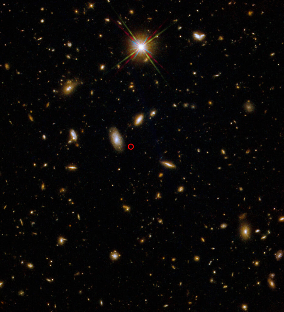 A broader view of GRB 211211A’s location (Surprise kilonova upends established understanding of long gamma-ray bursts)